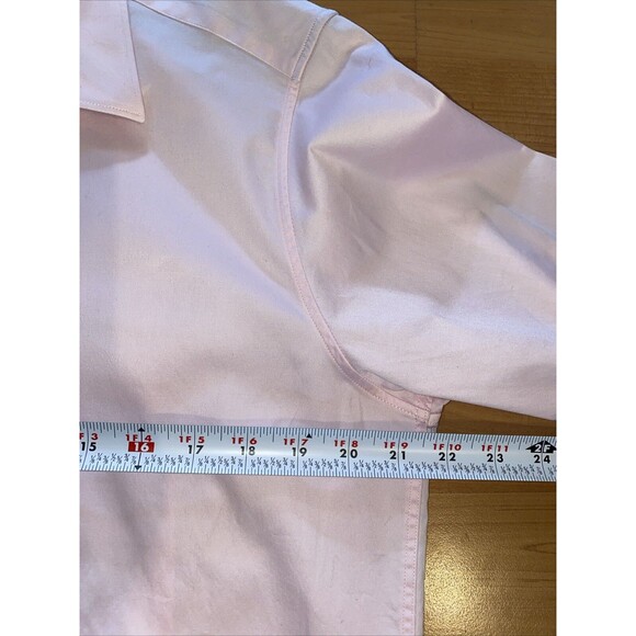 Ted Baker Shirt Mens 3 Small Pink White Geometric‎ Button Down Cotton Flip Cuff - Picture 7 of 10